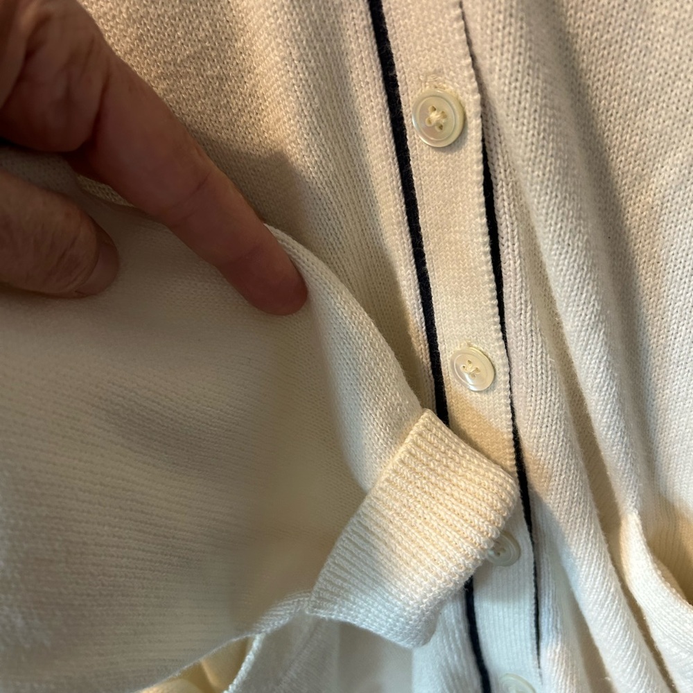 Ralph Lauren Cream Cardigan with Piping READ - Picture 5 of 12